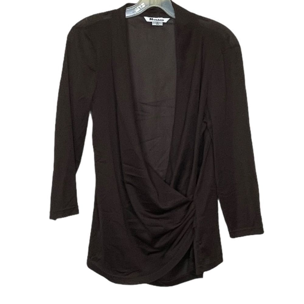 Nygard Collection Deep V Top Brown